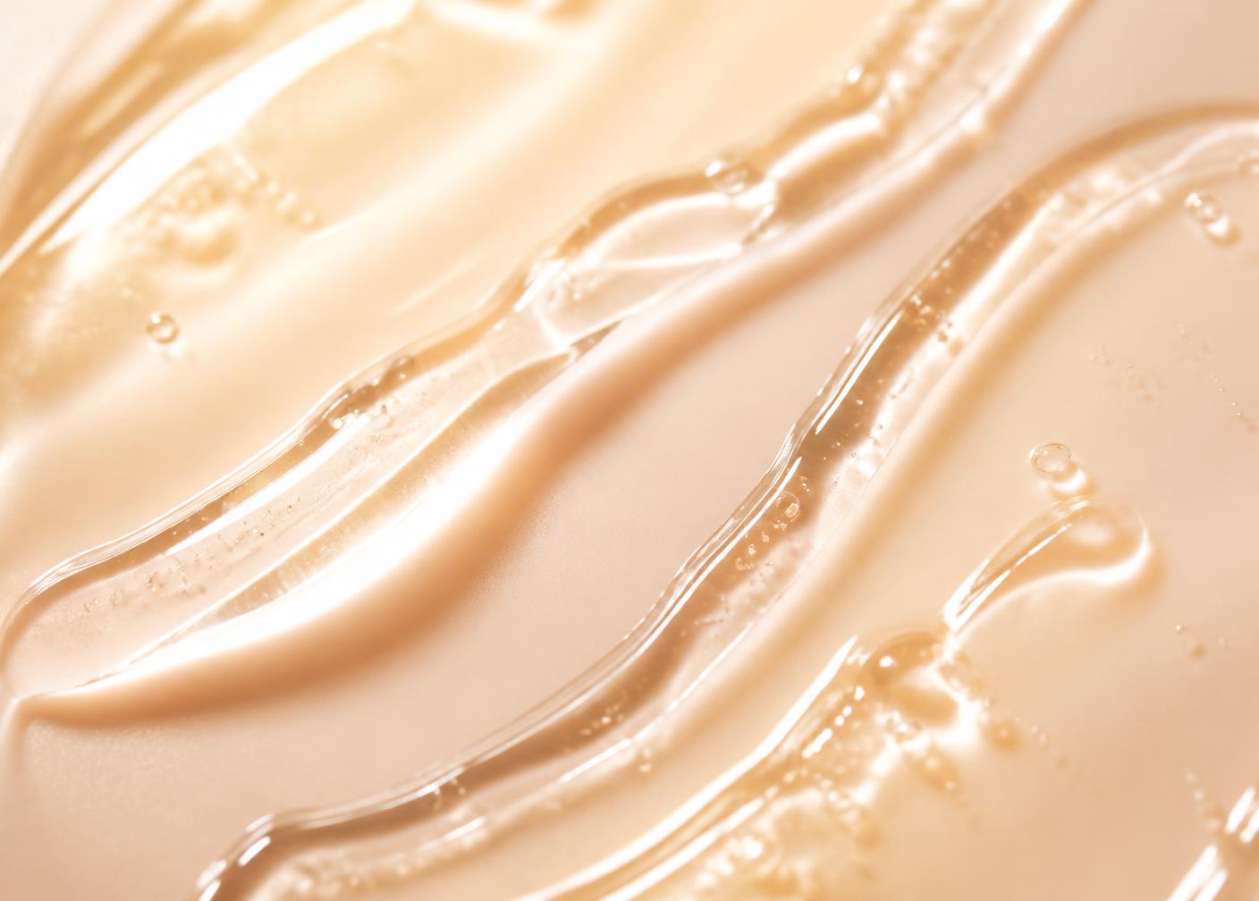 Macro texture of a translucent skincare serum